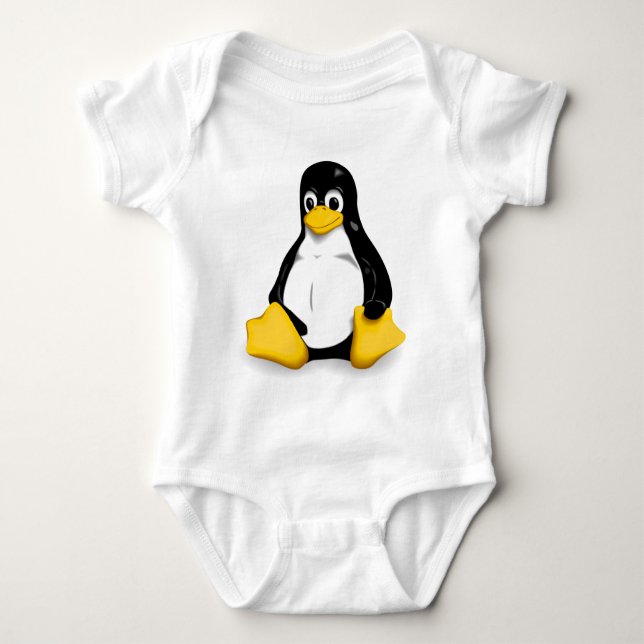 Linux Tux Organic Baby Creeper (Front)