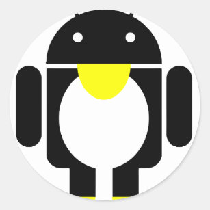 Linux Tux penguin android Classic Round Sticker