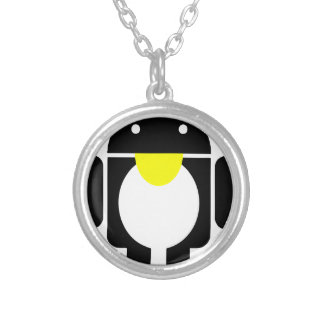 Linux Tux penguin android Silver Plated Necklace