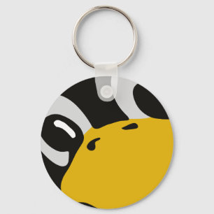 linux tux penguin eyes portrait keychain