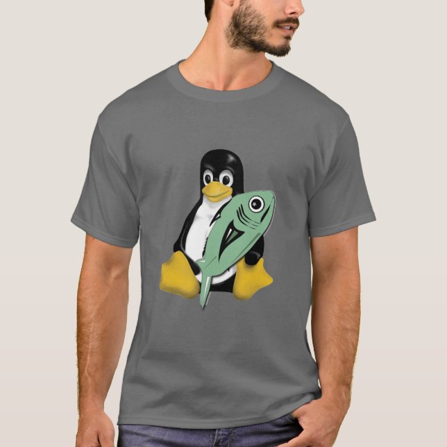 LINUX TUX PENGUIN FISH T-Shirt (Front)