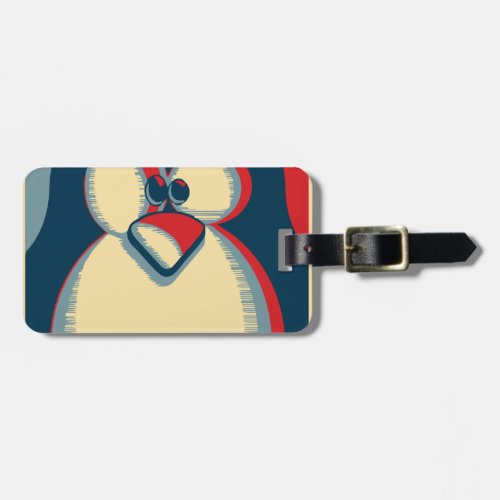 Linux tux penguin obama poster logo luggage tag