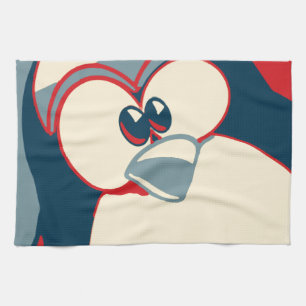 Linux Tux penguin Obama poster Towel