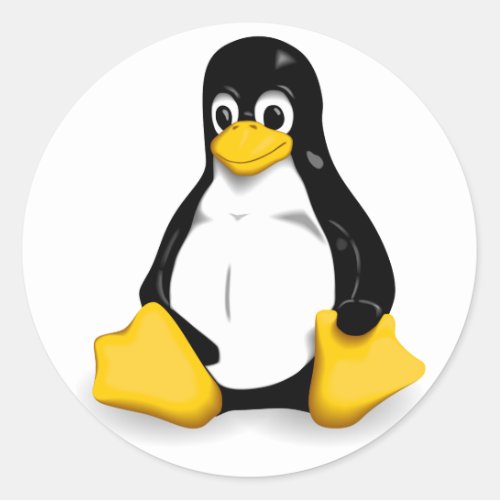 Linux Tux Round Sticker