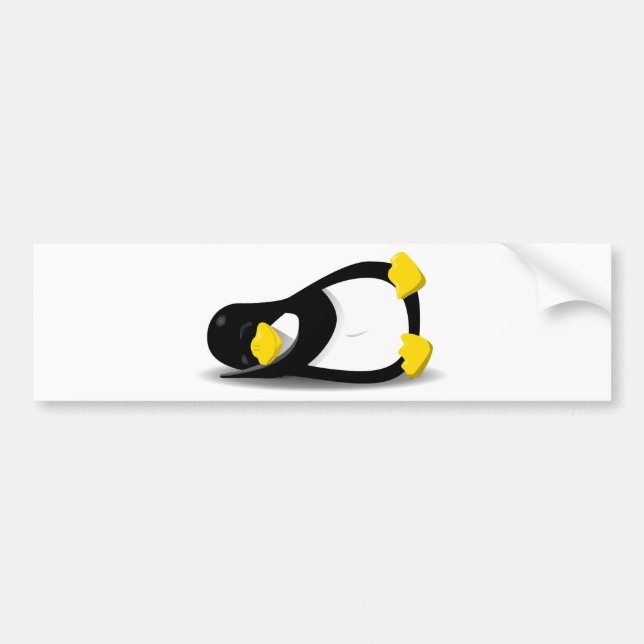 Linux Tux sleeping Bumper Sticker (Front)