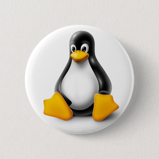 Linux Tux the Penguin Button (Front)