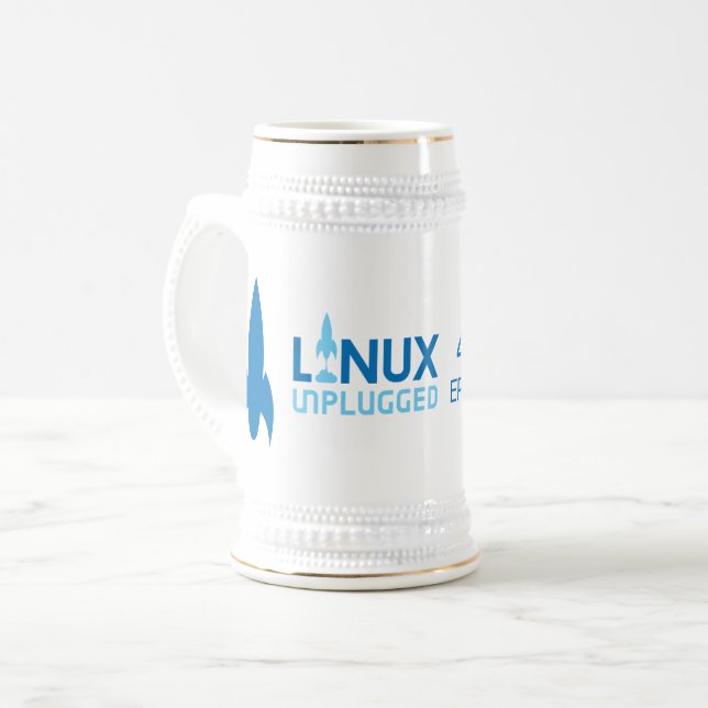 LINUX Unplugged Beer Stein (Front Left)
