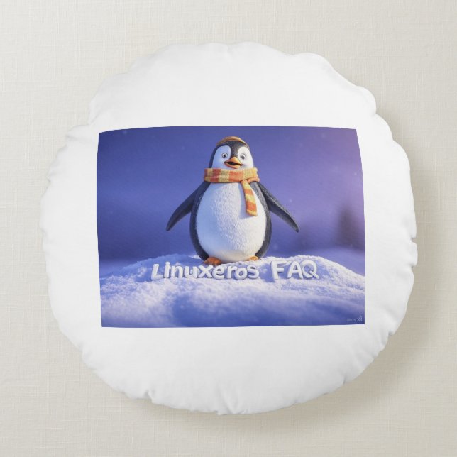 Linuxeros FAQ Round Pillow (Front)