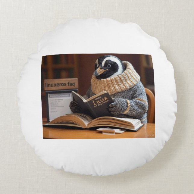 Linuxeros FAQ Round Pillow (Front)