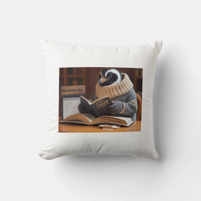 Linuxeros FAQ Throw Pillow (Front)