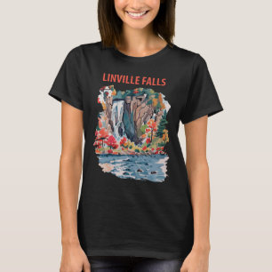Linville Falls NC Waterfall Retro Travel T-Shirt