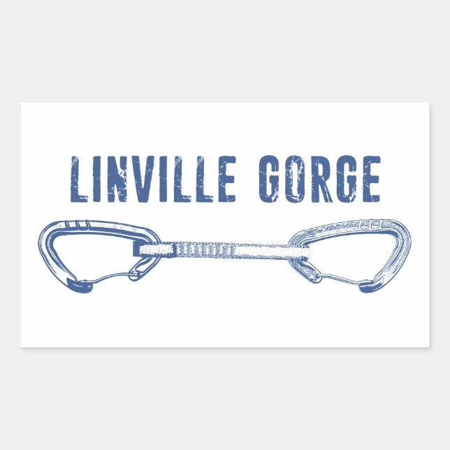 Linville Gorge North Carolina Climbing Quickdraw Rectangular Sticker (Front)