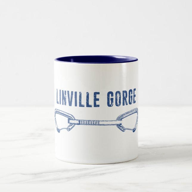 Linville Gorge North Carolina Climbing Quickdraw Two-Tone Coffee Mug (Center)