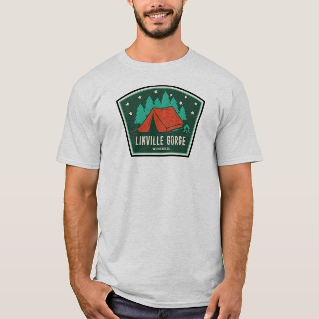 Linville Gorge Wilderness North Carolina Camping T-Shirt (Front)