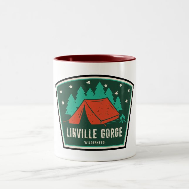 Linville Gorge Wilderness North Carolina Camping Two-Tone Coffee Mug (Center)