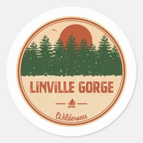 Linville Gorge Wilderness North Carolina Classic Round Sticker