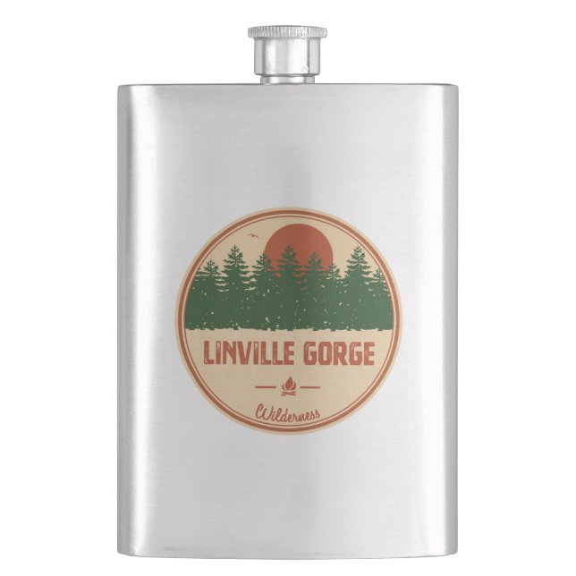 Linville Gorge Wilderness North Carolina Flask (Front)