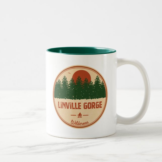 Linville Gorge Wilderness North Carolina Two-Tone Coffee Mug (Right)