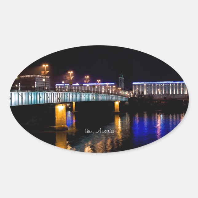 Linz, Austria Oval Sticker (Front)