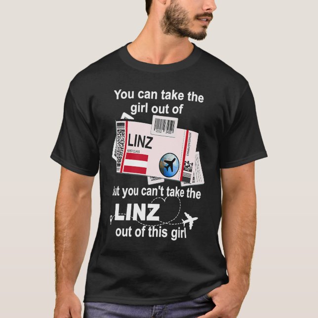 Linz Boarding Pass  Linz Girl  Linz T-Shirt (Front)