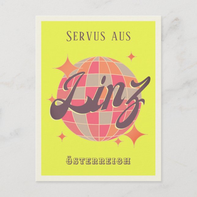 Linz Österreich Austria neon disco Postcard (Front)
