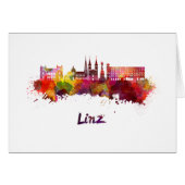 Linz skyline in watercolor (Front Horizontal)