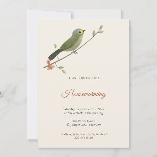 Liocichla Songbird Housewarming Invitation
