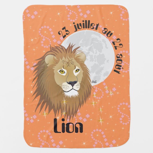 Lion 23 juillet au 22 août Couverture bébé Receiving Blanket (Front)