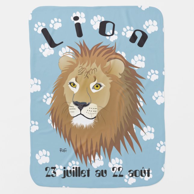 Lion 23 juillet au 22 août Couverture bébé Stroller Blanket (Front)