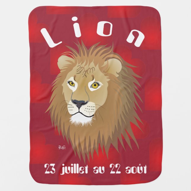 Lion 23 juillet au 22 août Couverture bébé Swaddle Blanket (Front)