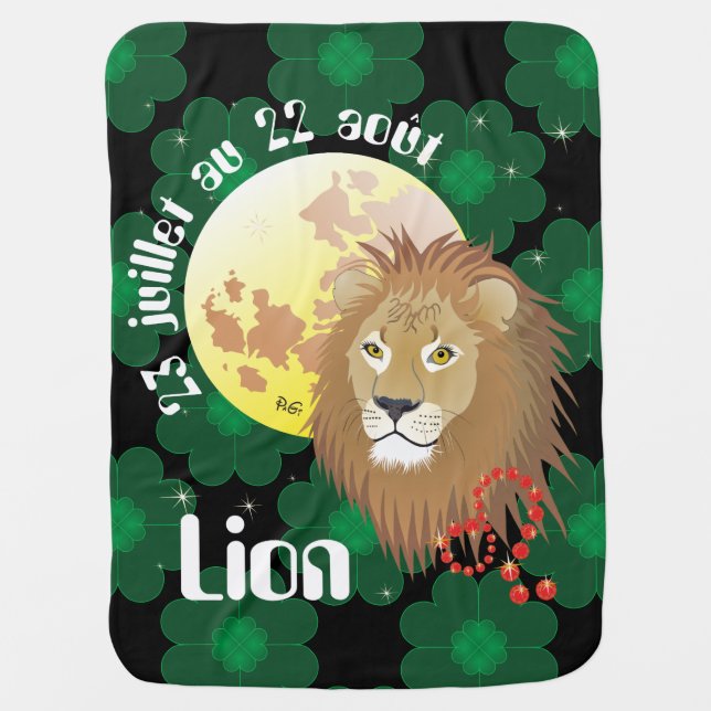 Lion 23 juillet au 22 août Couverture bébé Swaddle Blanket (Front)