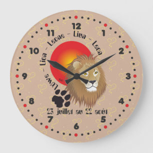 Lion 23 juillet au 22 août Horloge Large Clock