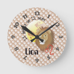 Lion 23 juillet au 22 août Horloge Round Clock