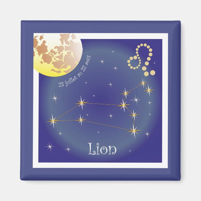 Lion 23 juillet au 22 août Magnet (Front)