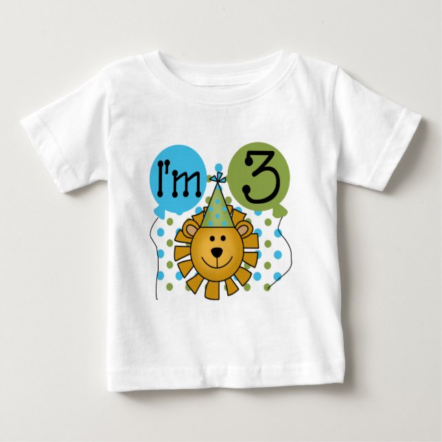 Lion 3rd Birthday T-shirts and Gifts (Front)