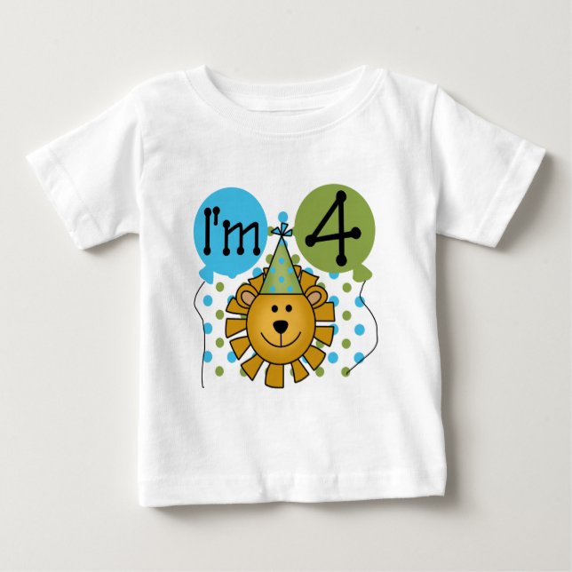 Lion 4th Birthday T-shirts and Gifts (Front)