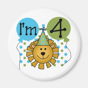 Lion 4th Birthday T-shirts and Gifts Magnet