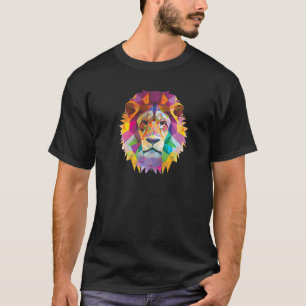Lion Abstract Polygon Cool Geometric Wild Animal 2 T-Shirt