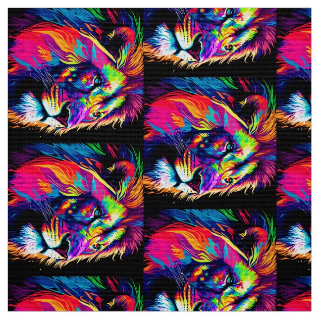 Lion Abstract Surface Pattern Fabric (Swatch)