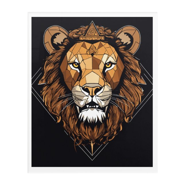 Lion Acrylic Wall Art – Majestic Wildlife Home Dec (Front)