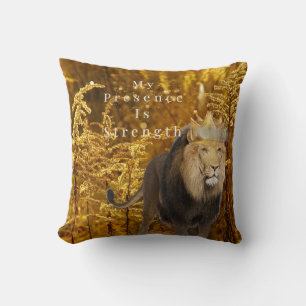 Lion Affirmation Pillow – My Presence Is Strength