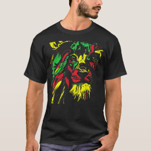 lion africa ethiopia rasta tafere music african fl T-Shirt