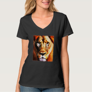 Lion Africa predator print head imprint with wild  T-Shirt