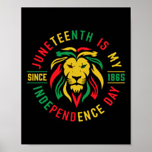 Lion African Retro Juneteenth Is My Independence D Poster