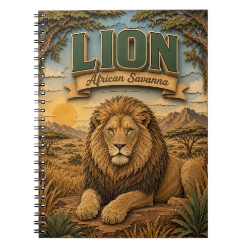 Lion African Savanna POPCUT Notebook