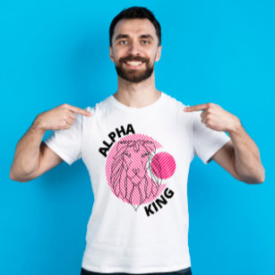 Lion Alpha King   pink stripes T-Shirt