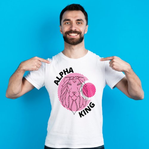 Lion Alpha King  pink stripes T_Shirt