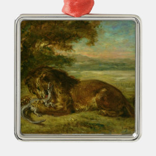 Lion and Alligator, 1863 Metal Ornament