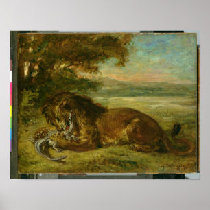 Lion and Alligator, 1863 Poster