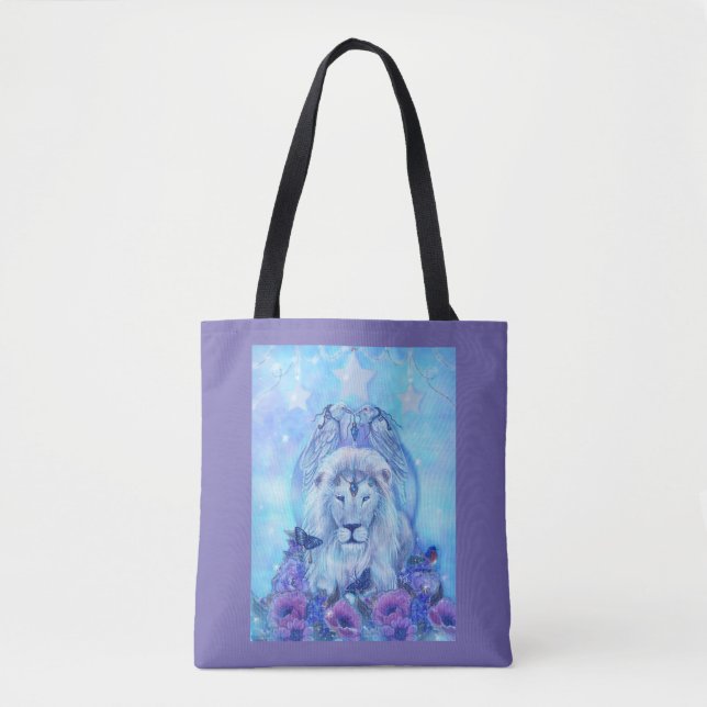 Lion and butterflies by Renee Lavoie   Tote Bag (Front)
